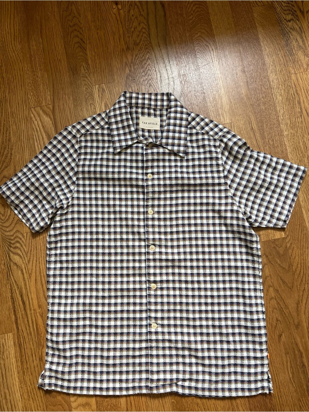 Far Afield Men's Short-Sleeve Check Button-Down Shirt - Blue & White